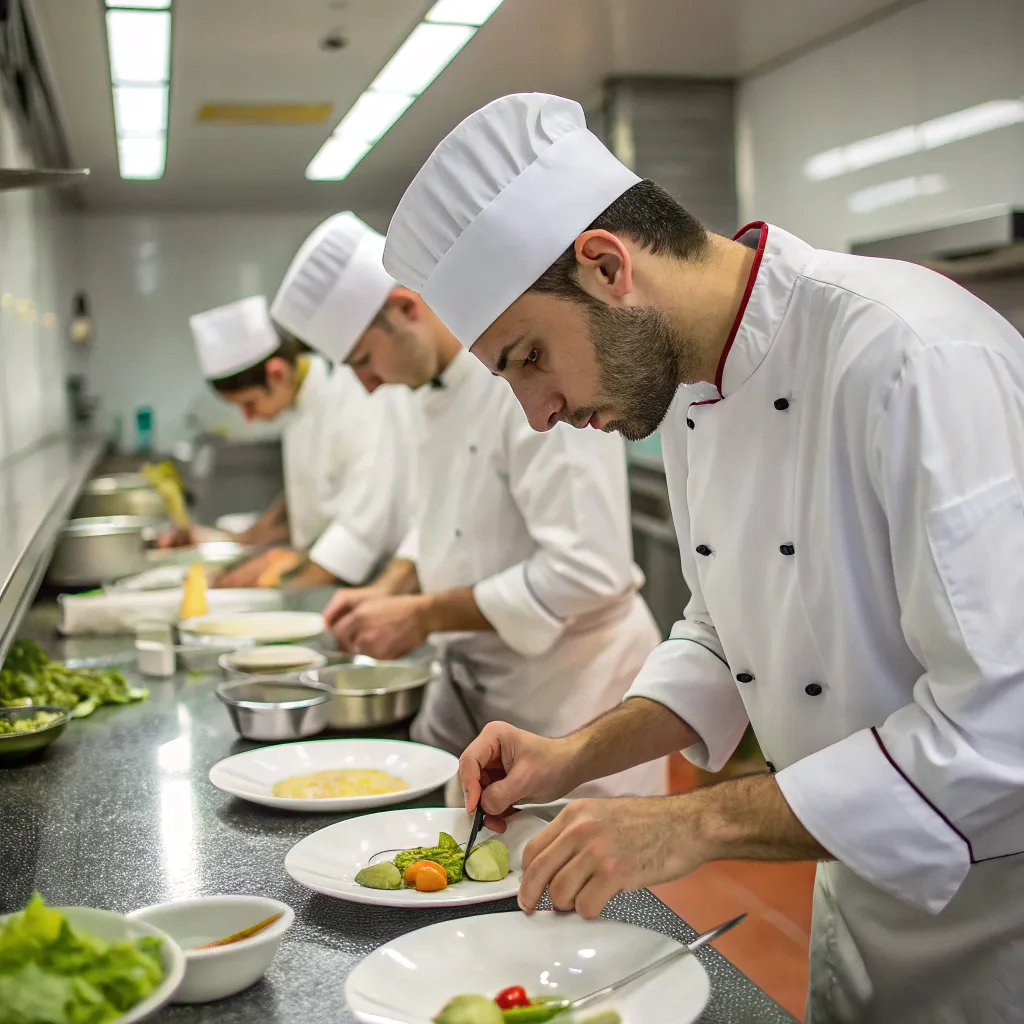 Professional chefs in training